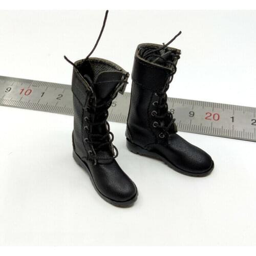 Black 1/6 Scale Solid Boots Model for 12" Action Figure
