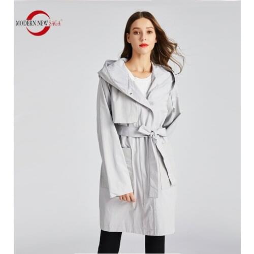 Modern new saga Womens Autumn Raincoats