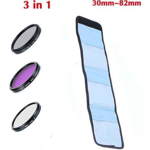 3 in 1 37 43 46 49 52 55 58 62 67 72 77 82mm Lens Filter Set with Bag UV+CPL+FLD for Cannon Sony Pentax Nikon Camera Lens