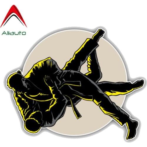 Aliauto Cover Scratches Car Sticker Personality Outline Judo Fight Trick PVC Reflective Decal Automobile Decoration,12cm*10cm