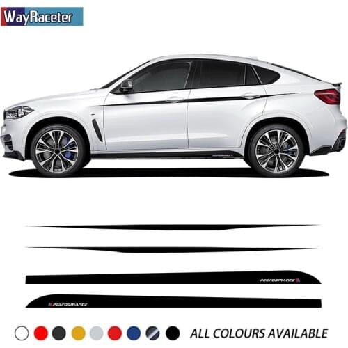 Car Door Side Stripes Skirt Sticker M Performance Upper Stripes Waist Line Body Kit Decal For BMW X6 M F16 F86 G06 Accessories