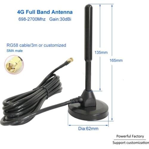 New magnetic and screw amphibious LTE 4G Aerial 30 dbi outdoor external antenna 1PCS