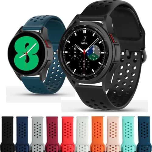 20mm Soft Silicone Watch Band For Samsung Galaxy Watch 4 40mm 44mm/Classic 42mm 46mm Strap Watchband Replacement Sport Bracelet