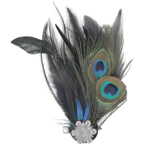 Luxury Handmade Cloth Peacock Feather Hat Women Suit Pin Flower Wedding Jewelry Accessories Decor Corsage Brooch Gift Sale