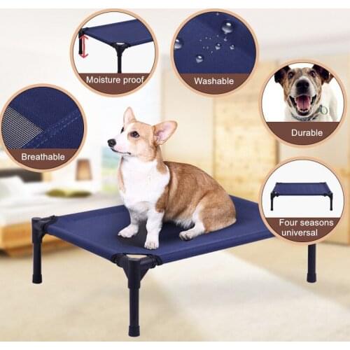 Removable Folding Pet Bed Breathable Kennel Sofa Steel Camping Dog Bed Indoor Elevated Cat Bed Outdoor Portable Dog Sleeping Bed