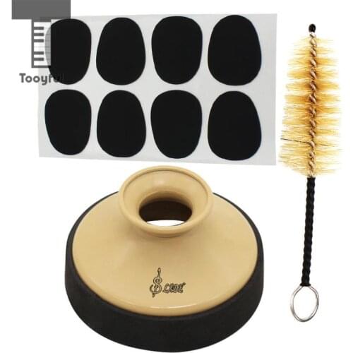 Tooyful 1 Pack Sax Mute Sourdine with Mouthpiece Patches Pads Brush for Alto Saxphone Replacement Parts