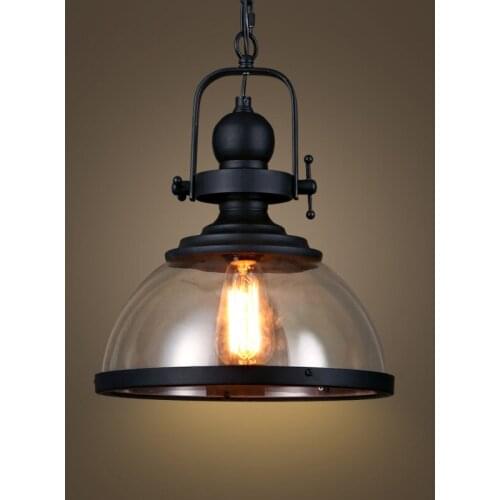 Vintage Iron Glass Pendant Lights Retro Loft Decor Industrial Hanging Lamp Dining Room Bar Kitchen Led Pendant Light Fixtures