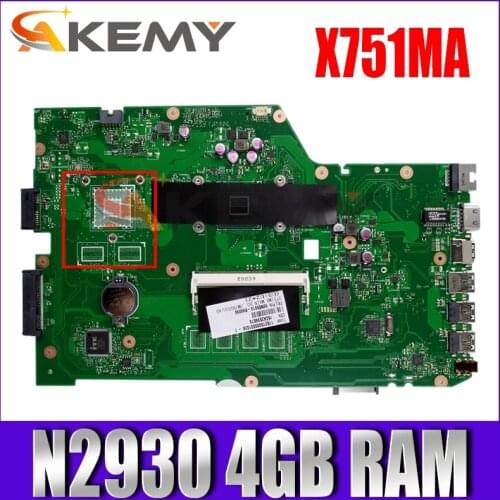 X751MA With N2930 CPU Mainboard For ASUS X751M X751MA X751MD K751M K751MA R752M Laptop motherboard 100% Tested free shipping
