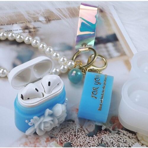 DIY Earphone Protective Sleeve Cover Silicone Mold for DIY Handmade Earphone Box Decoation Epoxy Resin Mold For Airpod 1/2