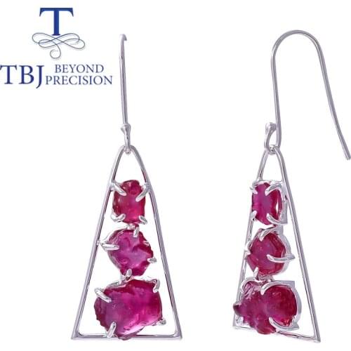 2021 new 18.55 natural Ruby Rough hook earring handmade Jewelry 925 sterling silver fine jewelry unique for women nice gift
