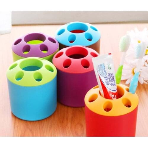 1pcs Porous Creative Mouthwash Multi-function Desktop Pen Box Cup Holder Rack Tool For Toothbrush Toothpaste