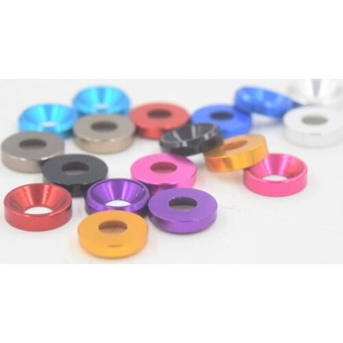 10pcs M4 Multi-Color Aluminum Washer for Countersunk Flat Head Screw Bolt Washer