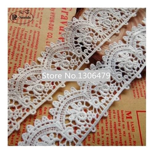 10Yards / Lot Width 3cm 100% Cotton Embroidered Lace Fabric , DIY Handmade Materials Lace Trim Free Shipping RS678