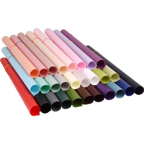 20Pcs Pure Color Morning Fog Soft Light Paper Thick Waterproof Flower Bouquet Wrapping Paper Floral Dry Flower Paper Wrapping