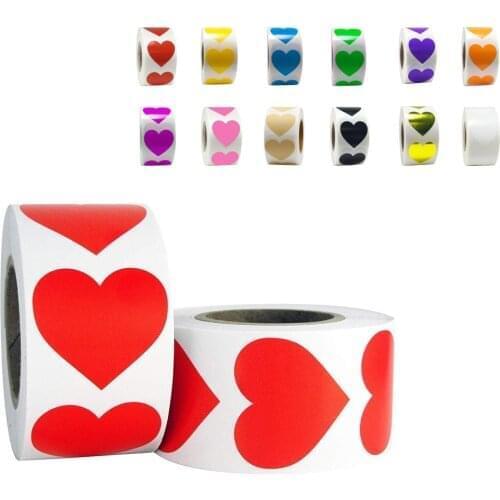500pcs/roll Heart-Shaped Love Sticker Seal Labels Scrapbook for gift Packaging Birthday Party Supplies cute stationery sticker