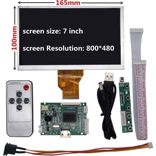 7 inch for Raspberry Pi Banana/Orange Pi mini computer LCD Screen Display Monitor with Remote HDMI Driver Control Board