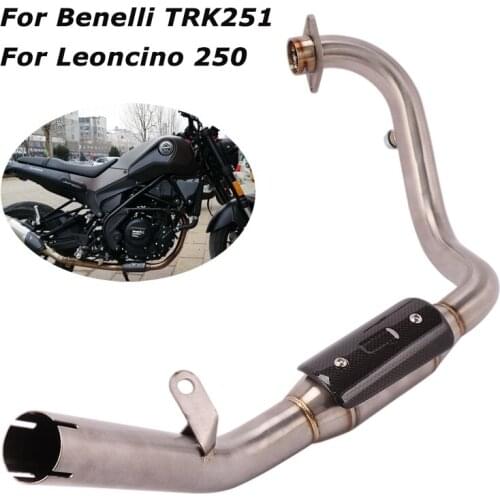For Benelli TRK251 Leoncino 250 Motorcycle Modified Front Header Connect Pipe with Heat Shield Cover