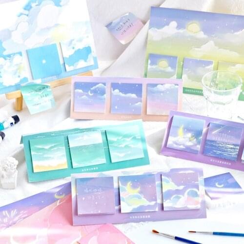 Fireworks on Earth Sticky Note and Memo Pad 60 Sheets Sky Sea Moon Star Adhesive Post Notepad Planner Stickers Notebook A6193