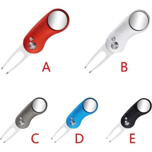 Fashion Golf Divot Repair Tool with Golf Ball Tool Pitch Groove Cleaner Foldable Putting Green Fork Golf Training Aids
