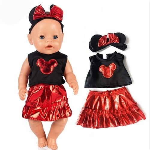 Cute Shine Set Clothes Fit For born baby 43cm Doll Clothes Doll Accessories For 17inch Baby Doll