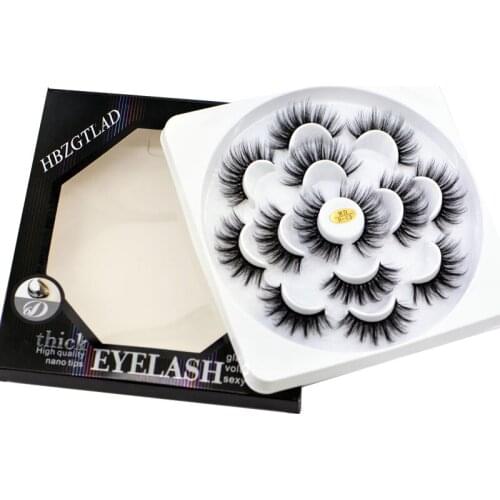 HBZGTLAD 7 pairs natural false eyelashes fake lashes long makeup 3d mink lashes eyelash extension mink eyelashes for beauty