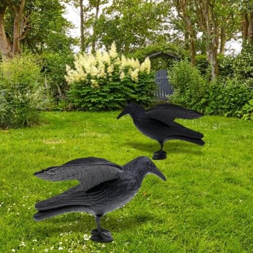 New Simulation Black Crow Fake Bird Toy Haunted House Halloween Party Decoration Props Outdoor Black Crow Halloween Decoration