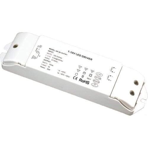 New 1-10V Led Dimming Driver;AC100V-240V Input;12V 3A 36W Output Constant Voltage Intelligent Power Drive