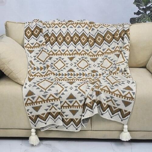 2021 New 127*152cm Thread Blanket with Tassel Throw Blanket for Bed Sofa Home Textile Fashion Cape Knitted Blanket