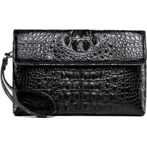 Xingmengda new men crocodile leather men clutch bag black men wallet male bag large capacity business long bag
