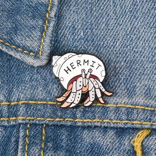 Originality Oil Dripping Alloy Brooch Animal Badge Hermit Crab Brooch Shirt Collar Badge A birthday present Jewelry accessories