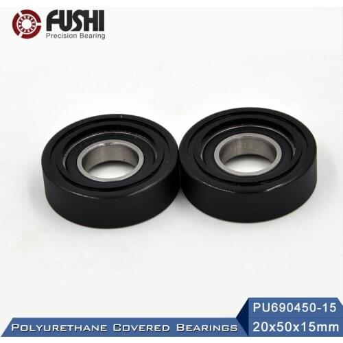 PU 6904 Polyurethane Covered Bearing 20*50*15 mm ( 2 Pcs ) Shaft 20mm PU690450-15 Urethane Cover PU6904 Bearings
