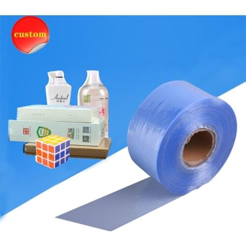 PVC transparent Heat shrinkable film reel double-deck Tubular coil Wrap plastic Packing bag shoes cosmetic gift box bottle book