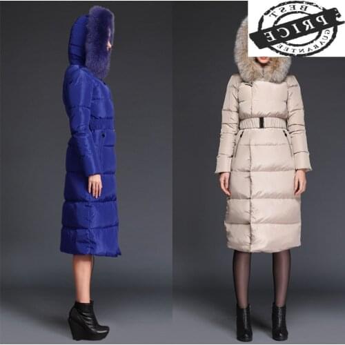 Down Winter Duck Jacket Women Long Down Coat Female Thick Jacket Clothes Ladies Real Fox Fur Hooded Warm Coat Hiver W12a1