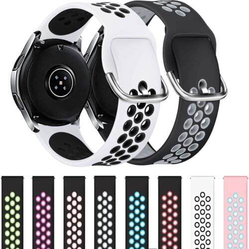 20mm 22mm General Silicone Watch band for Samsung Galaxy Watch 3 45mm 41mm Active2 40/44 mm Strap Band for Huawei watch gt2/2e