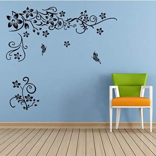 Romantic Flower Wall Sticker Removable DIY Wall Art Decal Decoration Decal Mural Home Room Decor Living Room