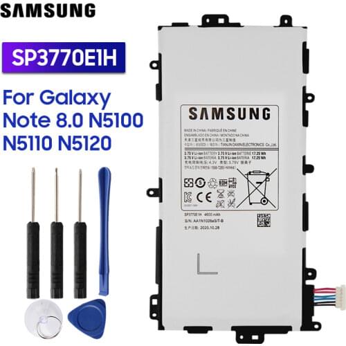 Samsung Original Replacement Battery SP3770E1H For Samsung GALAXY Note 8.0 N5120 N5100 N5110 Authentic Tablet Battery 4600mAh