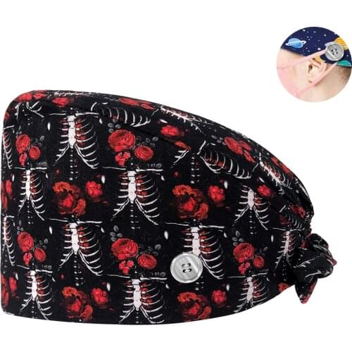 Unisex New Beautician Health Service Working Hat Beauty Practical Work Beautician Caps Personalized Printing Scrub madical caps