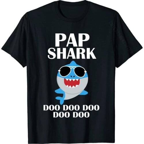 Pap Shark Doo Doo Doo Funny Pap Christmas Gift Funny Tshirts For Men Cotton Tops Tees Cool Company