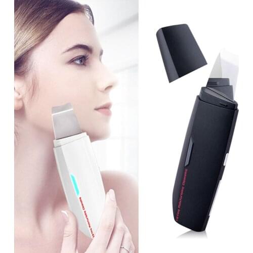 Mini Portable Ultrasonic Skin Scrubber Rechargeable Ultra Sonic Facial Shovel Cleansing Peeling Spatula Electric Skin Care Tool