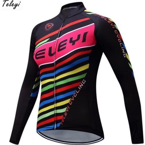 Teleyi 2018 Autumn Long Sleeve Cycling Jersey Women Breathable Cycling Clothing Pro Team MTB Bike Jersey Bicycle Wear Clothes