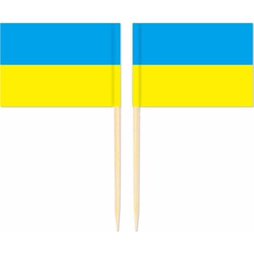 Ukraine Toothpick Flag 3.5X2.5CM Cake Topper Party Cupcake Wedding Baby Shower Supplies Lovely Baking Dessert Decorations