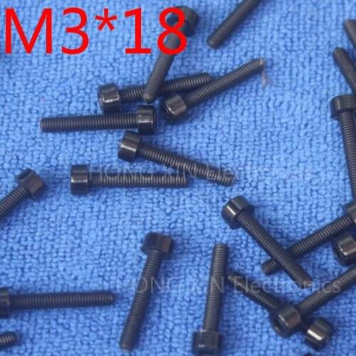 M3*18 Black 1pcs Nylon Inner Hexagon Socket Head Cap Screws 18mm Plastic Bolt Insolation brand new RoHS compliant PC/board DIY