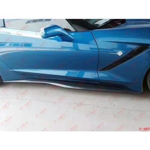 Z-ART for Corvette C7 carbon fiber side lip for Corvette C7 side spoiler for for Corvette C7 carbon fiber side skirts