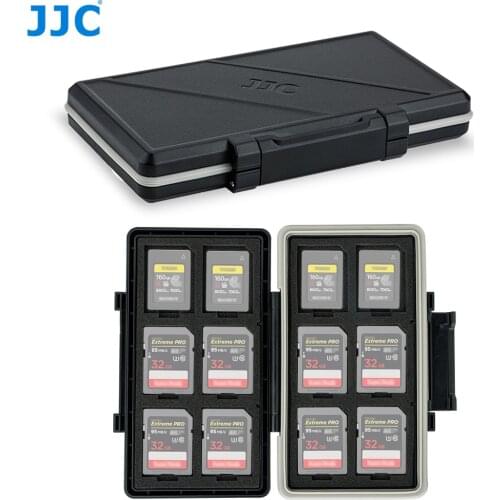 JJC 24 Slots Waterproof Memory Card Case Holder Wallet Organizer for 12 SD SDHC SDXC 12 CFexpress Type-A Card Storage Box Keeper