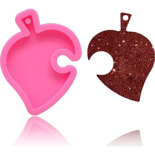 Mirror Crystal Leaf Keychain Mold Resin Silicone Mold Crafts Jewelry Tools for Making DIY Necklaces Cake Decorating Tools