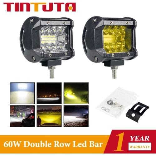 Yellow 60W LED bar Headlights Led light bar For 4x4 Truck ATV Offroad LED Bar For SUV ATV 4WD Car Offroad Led lightbar