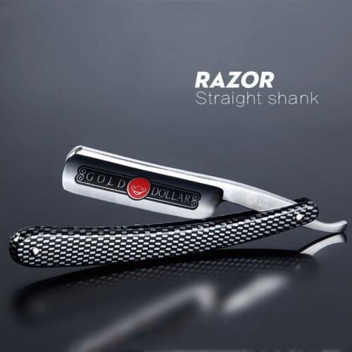 1PC 2020 Pro Gold Dollar 208 Shave Knife 66 Straight Edge Barber Razor Folding Hair Shaving Men Shaving Barber Tool G0317