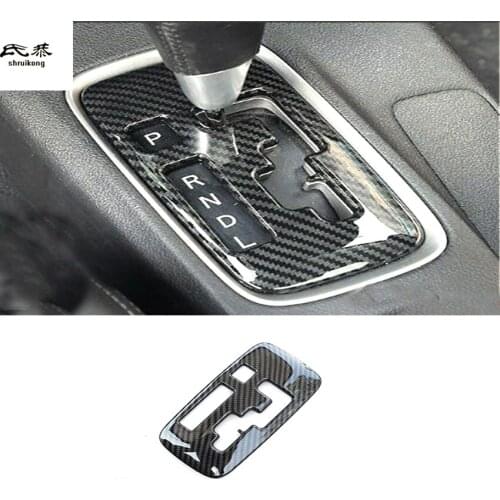1pc ABS carbon fiber grain gear panel decoration cover for 2013-2018 Mitsubishi OUTLANDER