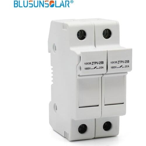 10pcs 1000V DC 10x38mm Solar PV Double Fuse Holder Double DC Fuse Holder for Solar System Protection