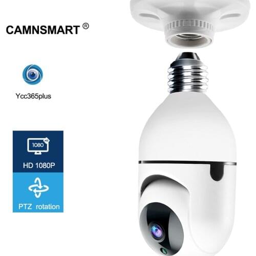 E27 Bulb Wifi Camera PTZ HD Infrared Night Vision Two Way Talk Baby Monitor Auto Tracking Ycc365plus for Home Security